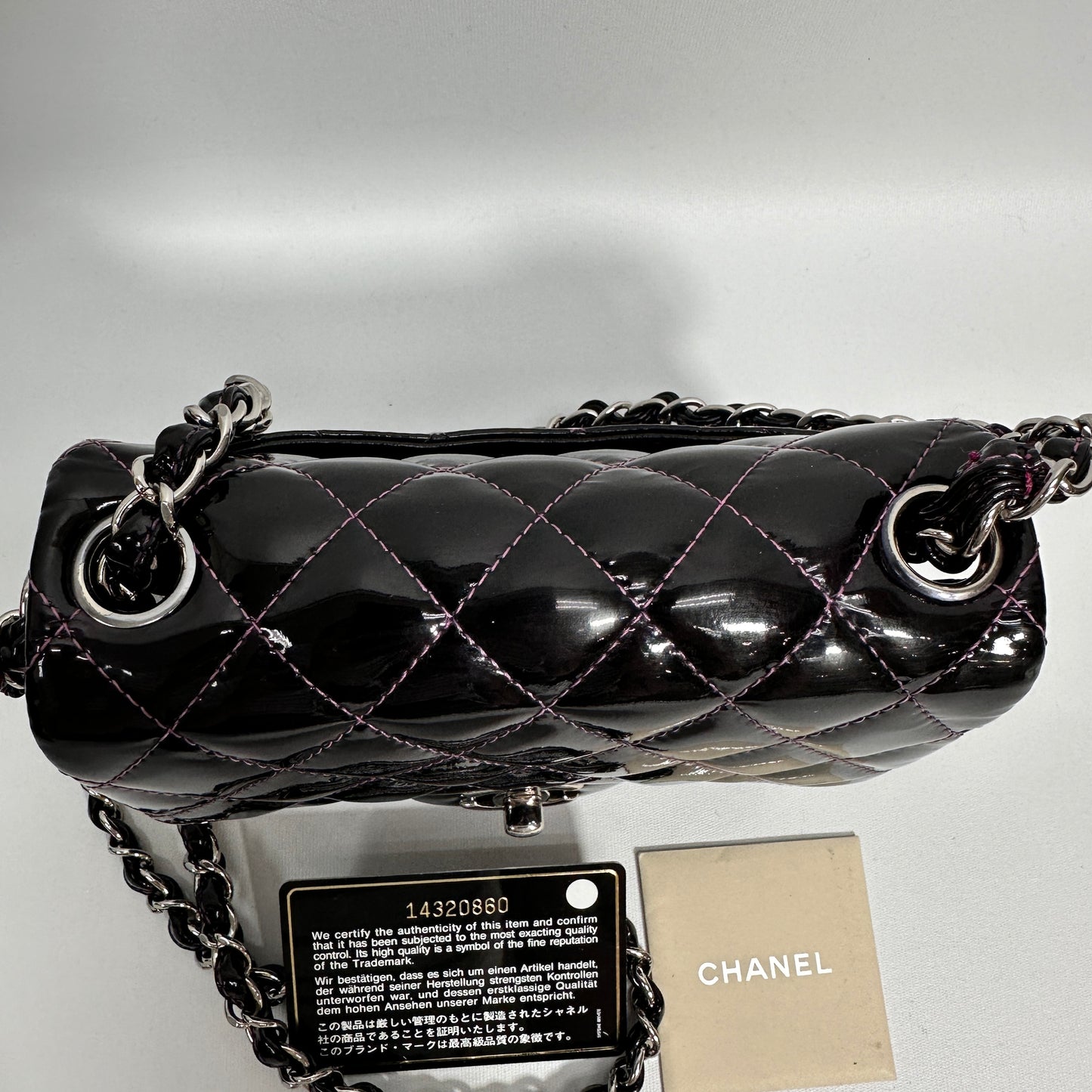 CHANEL Patent Leather Mini Classic Square Flap Pre-Owned